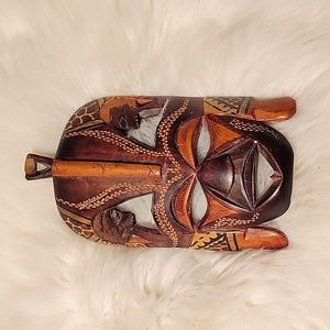 Hand carved wooden African mask